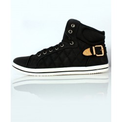 Black Stitched Back Ankle Design Casual Shoes DR-327